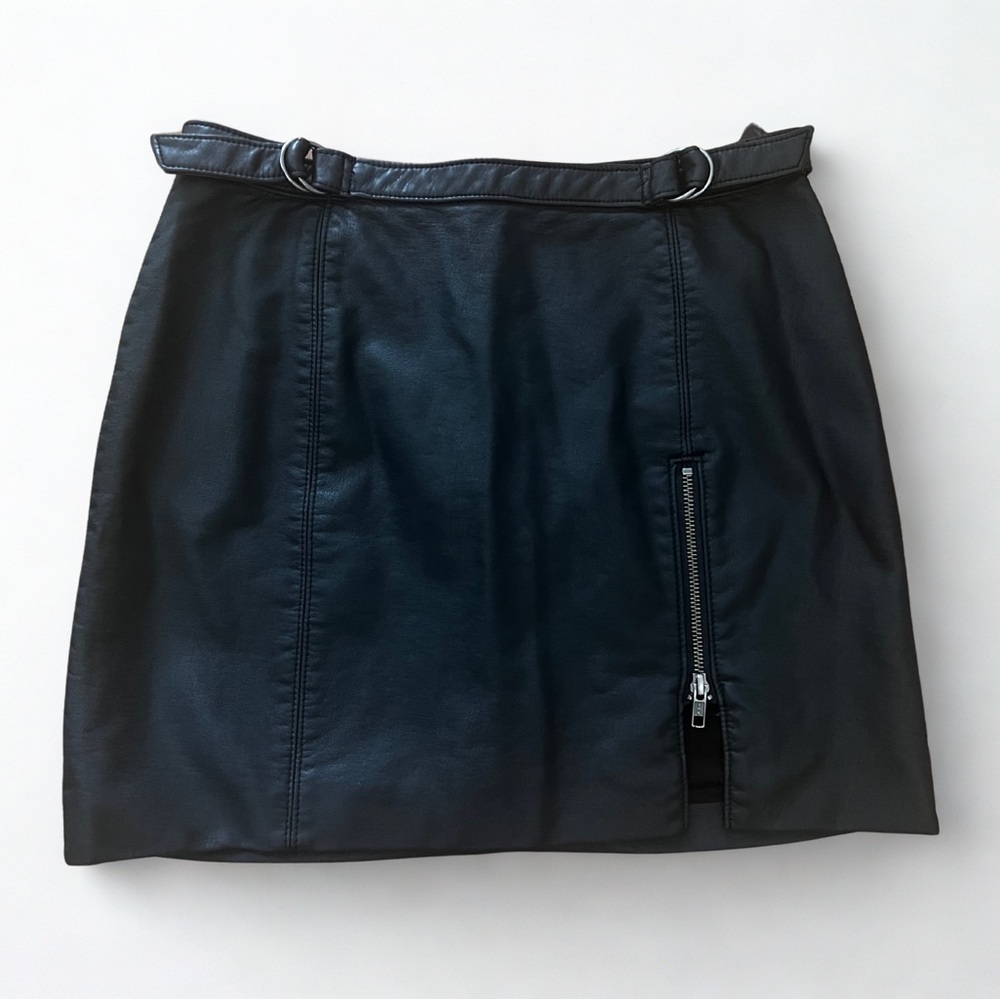 Free People Black Mini Skirt with Zipper